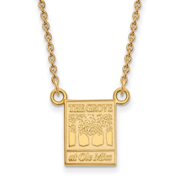 14k Yellow Gold U of Mississippi Small Pendant Necklace